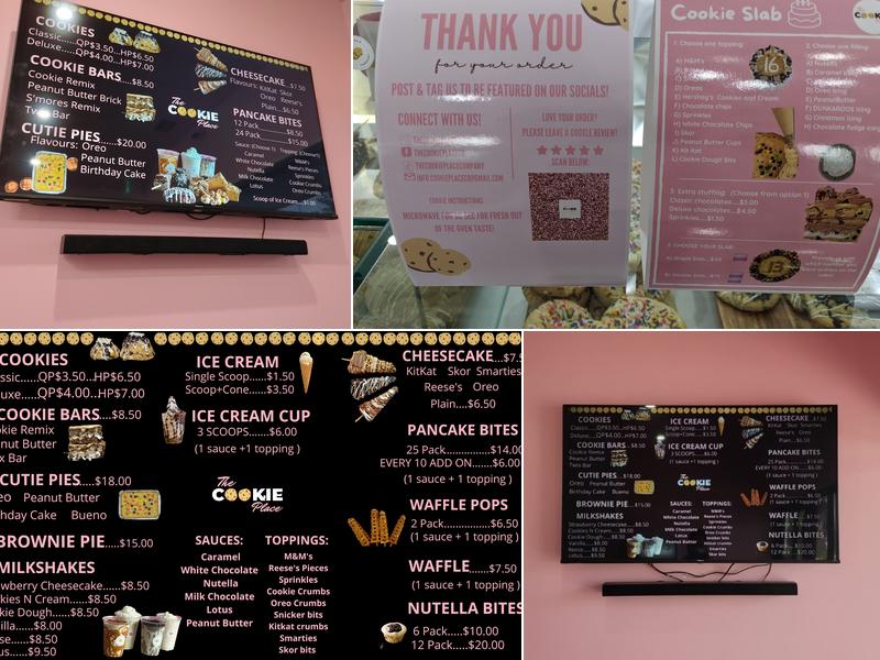 The Cookie Place Menu