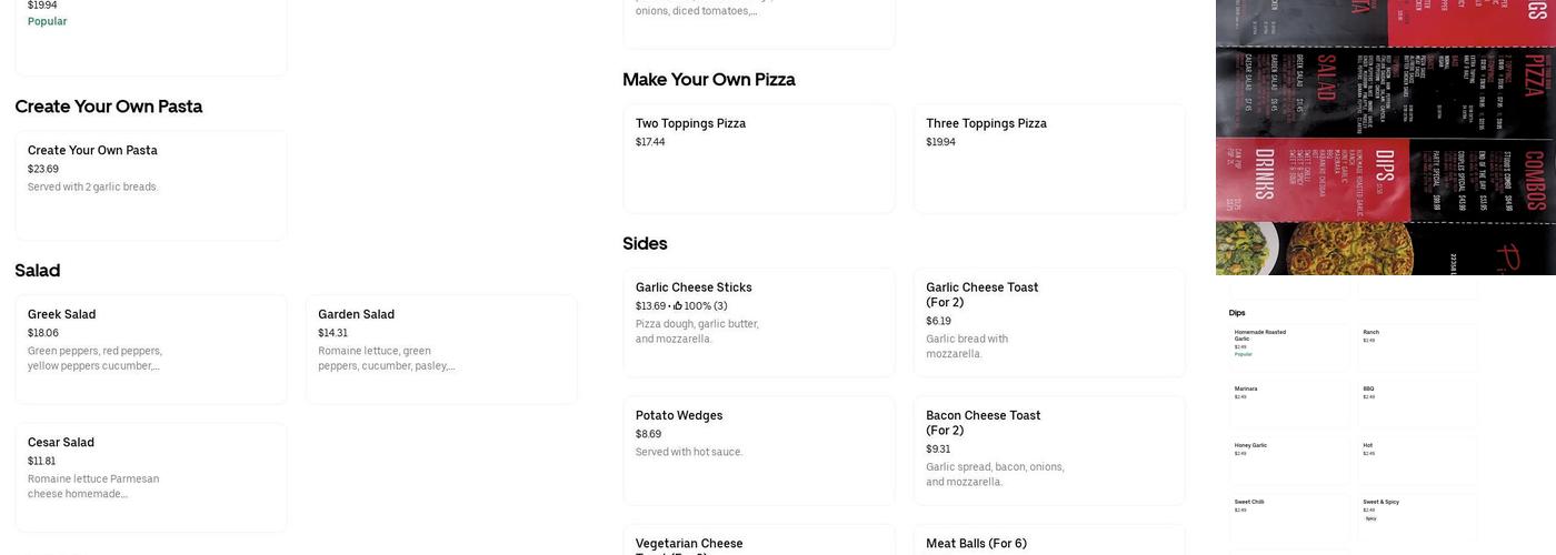 Pizza Studio Menu