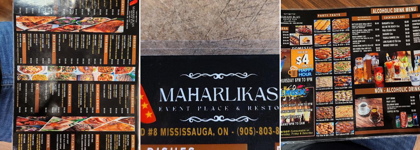 Maharlikas Resto Bar Menu