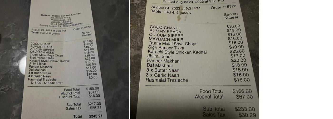 Befikre | Bar + Indian Kitchen Menu