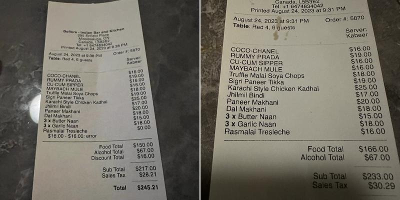 Befikre | Bar + Indian Kitchen Menu