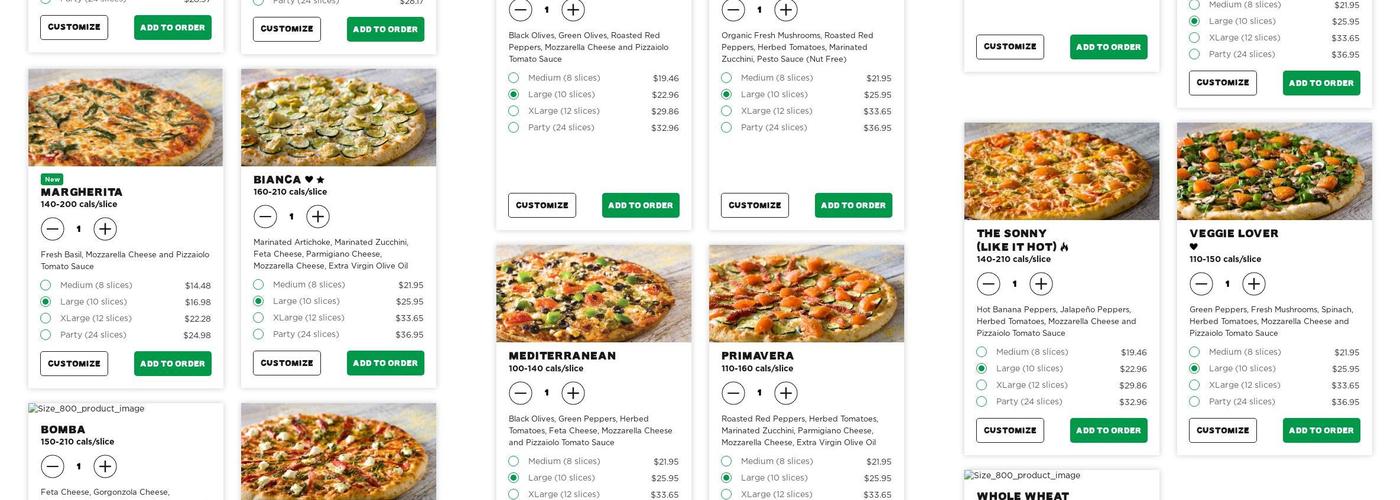 Pizzaiolo Menu