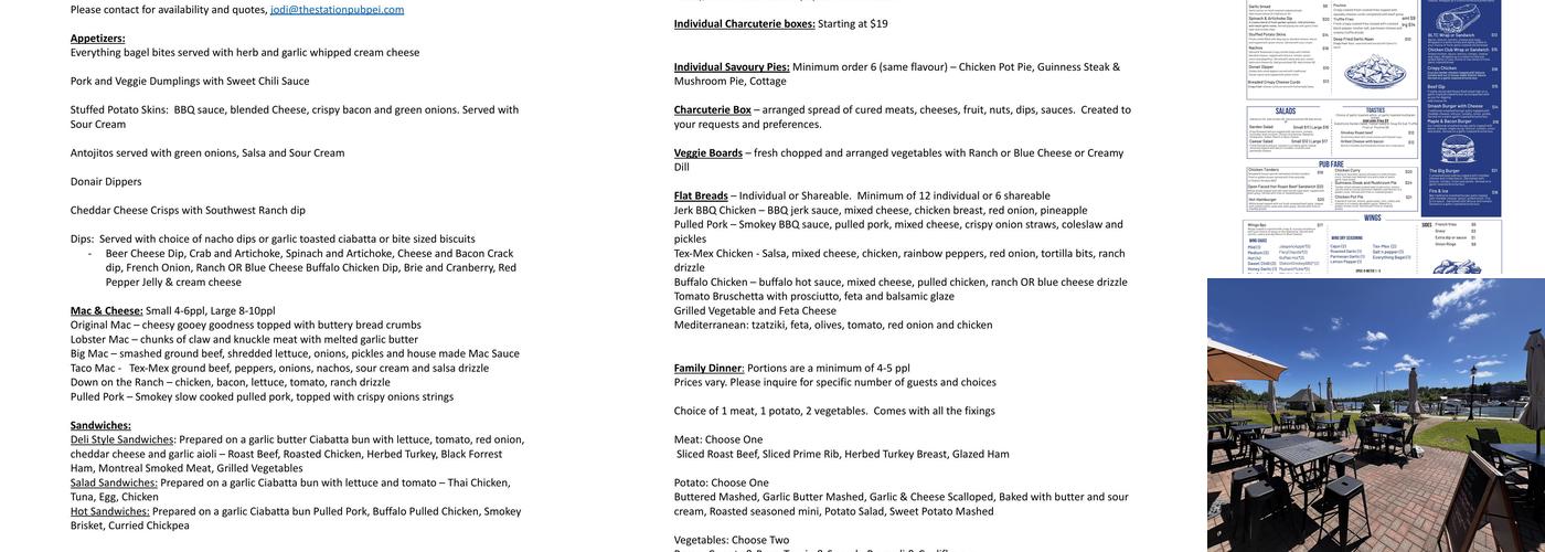 Station Pub Menu
