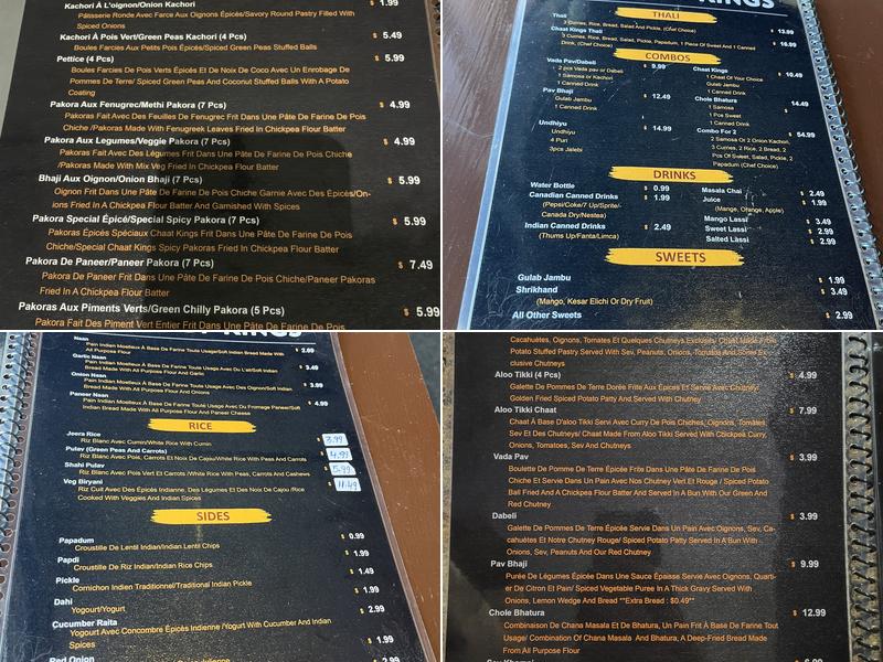 Chaat Kings Menu