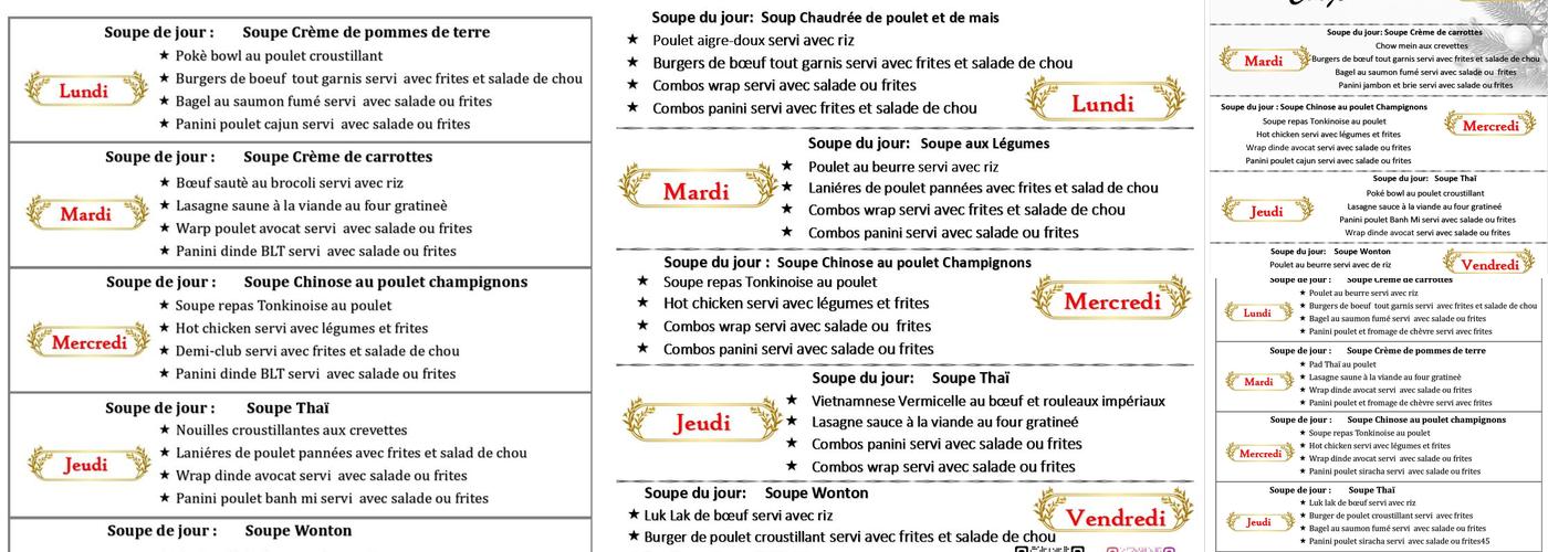 Restaurant Amazon Menu