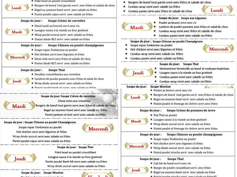Restaurant Amazon Menu