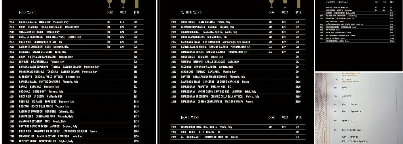 Sempre Uno Menu
