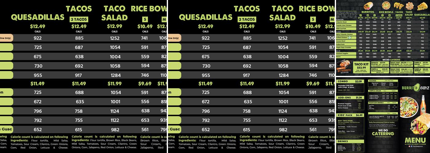 Burrito Guyz Menu