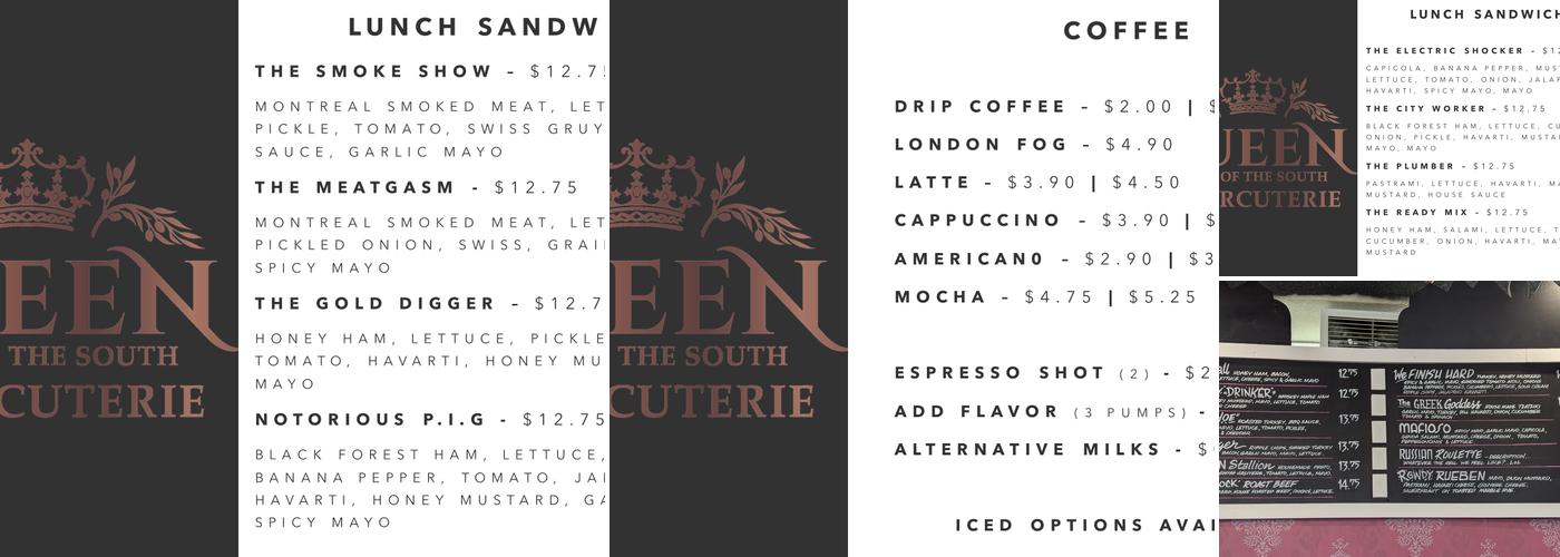 Queen of the South - Charcuterie Menu