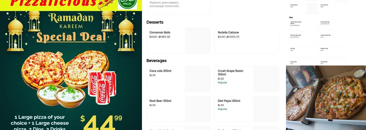 PizzaLicious Menu