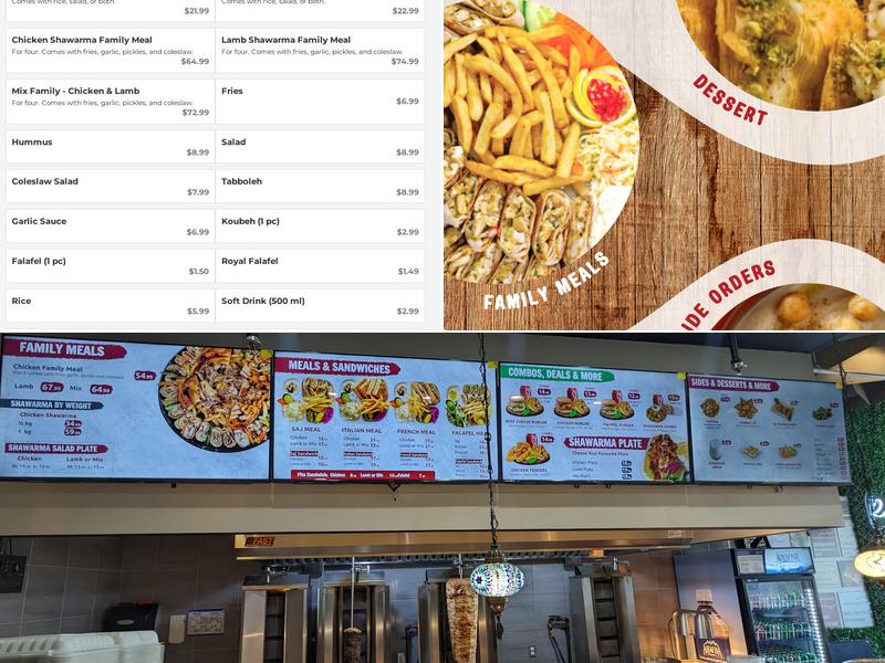 Royal Rooster Shawarma-Orleans Menu