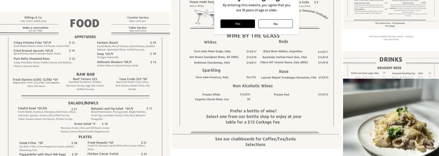 Billings & Company Menu