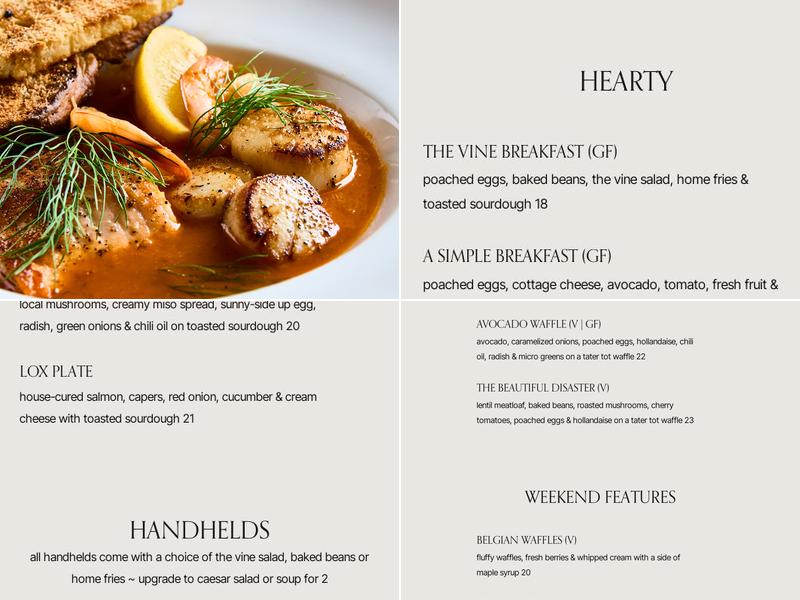 The Vine Menu