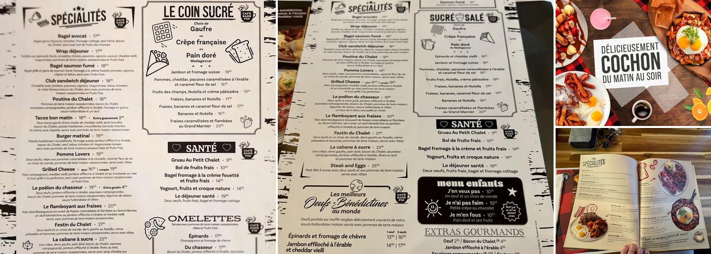 Au Petit Chalet Menu