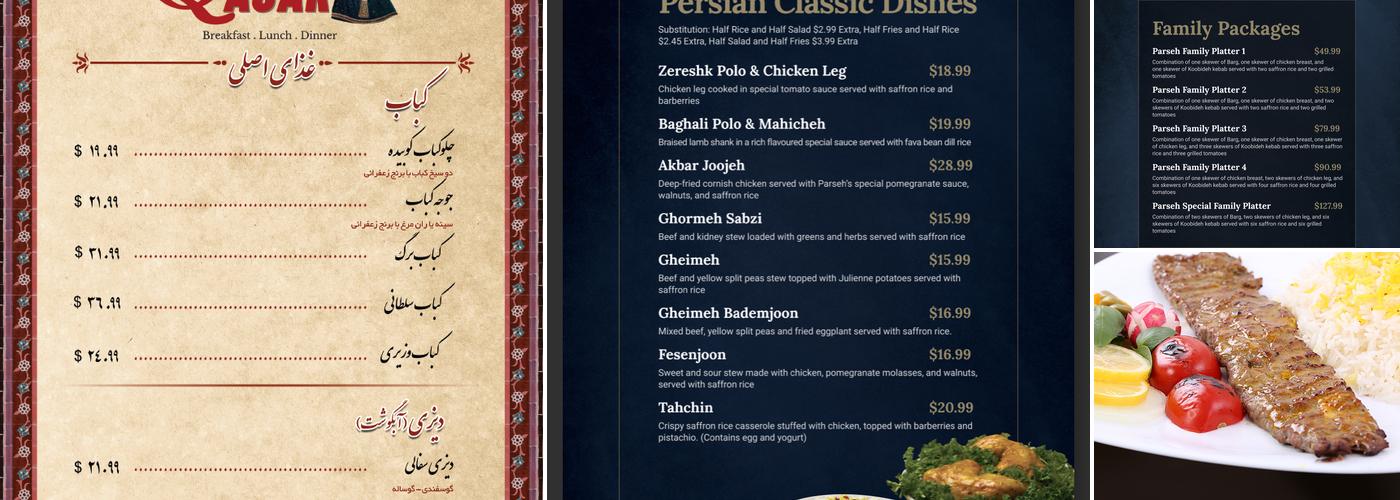 Parseh Restaurant Menu