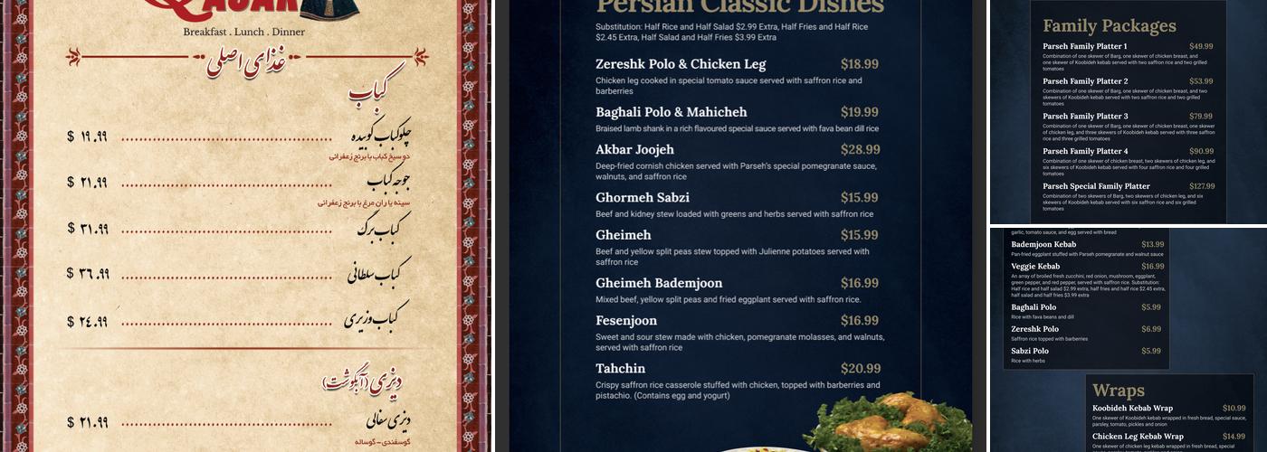 Parseh Restaurant Menu