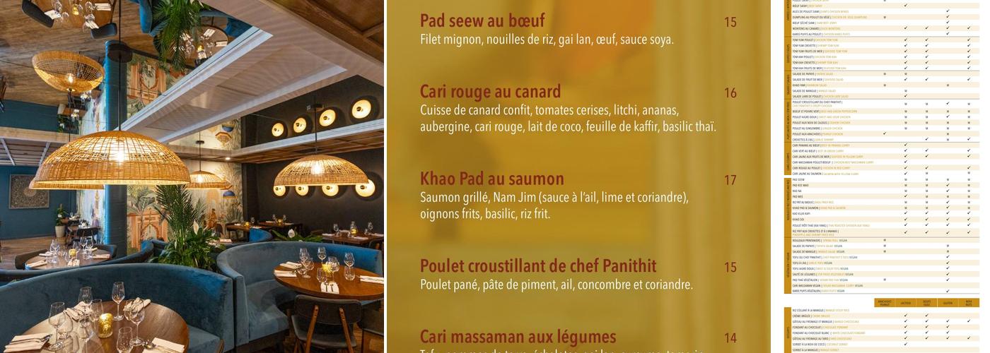 Siam St-Jean Menu