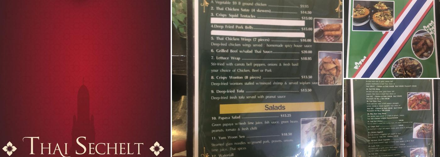 Thai Sechelt Menu