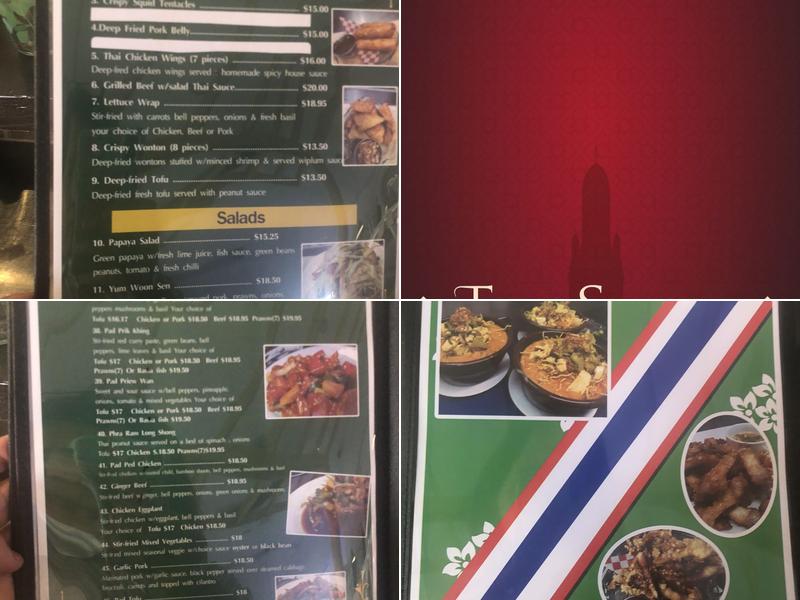 Thai Sechelt Menu
