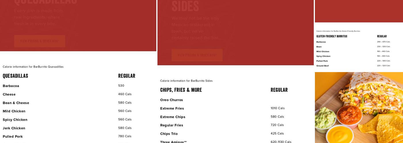 barBURRITO Menu