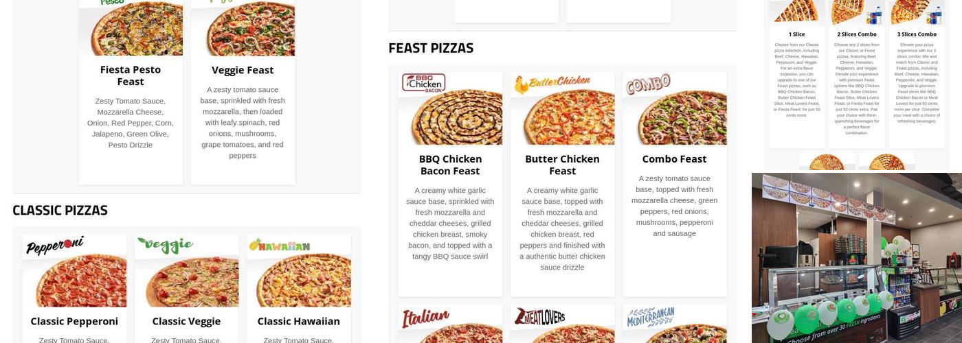 Freshslice Pizza Menu