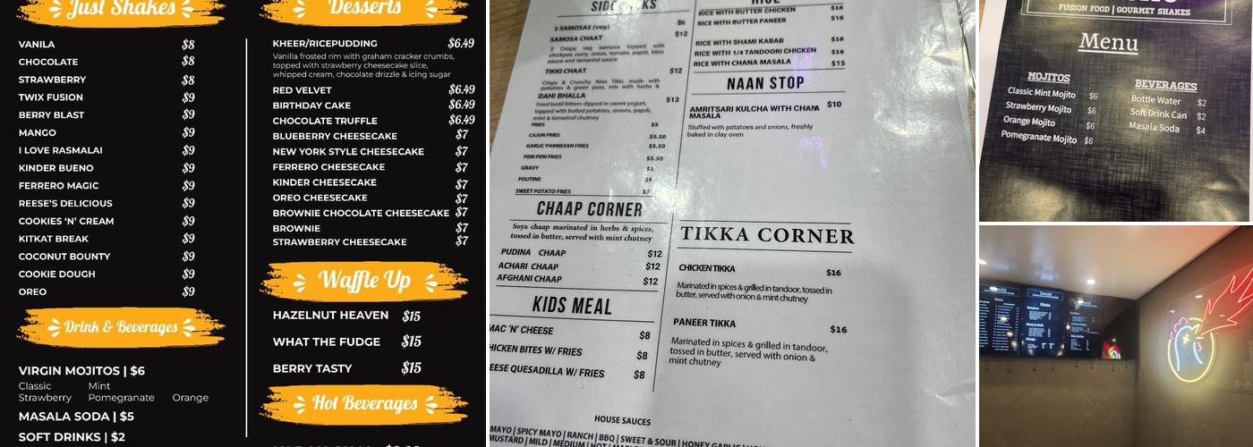 Touché - Fusion Food & Gourmet Shakes Menu