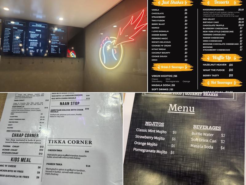 Touché - Fusion Food & Gourmet Shakes Menu