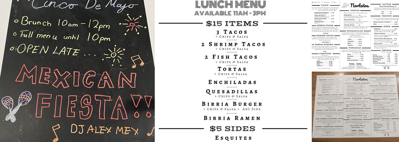 Norteños Cantina Menu