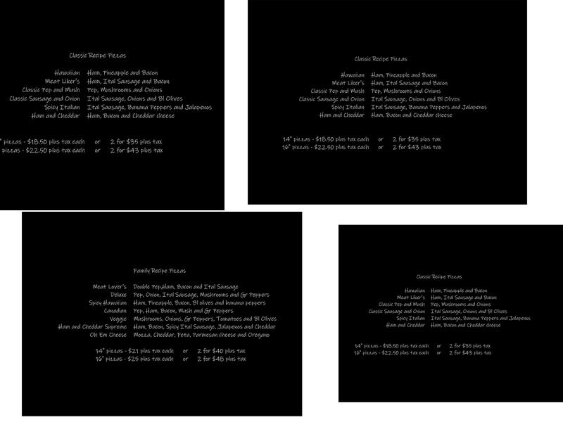 Gallucci's Pizza Menu