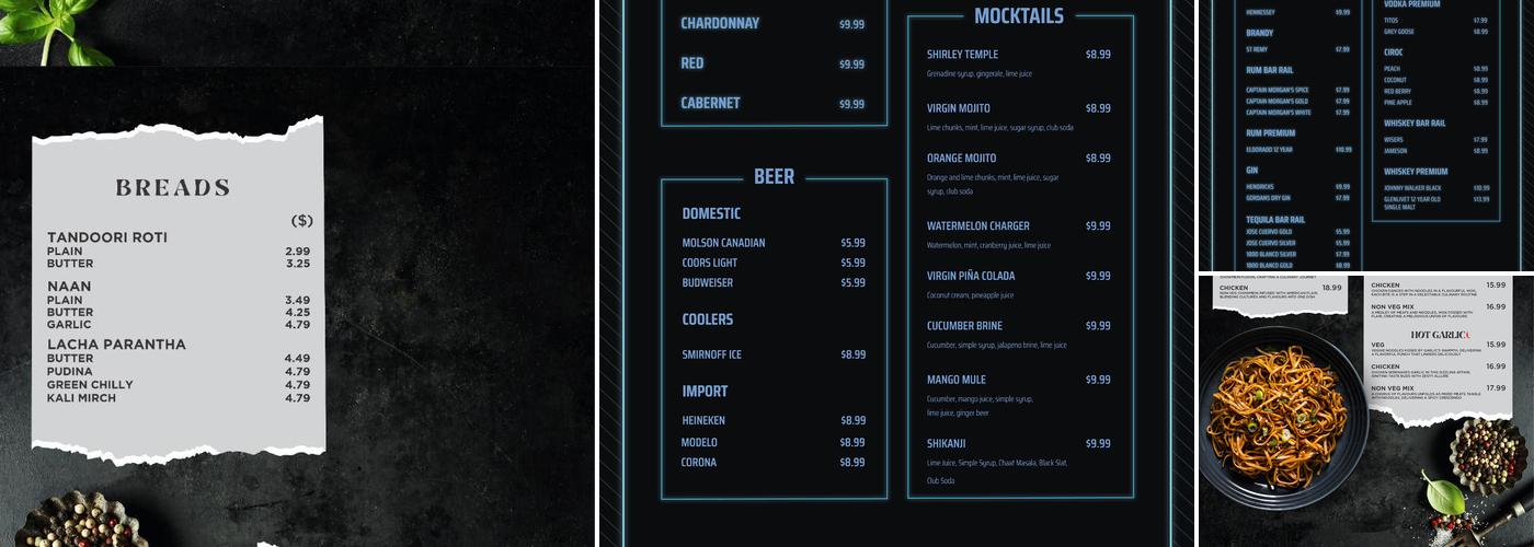 Unplugged Cafe & Bar Menu