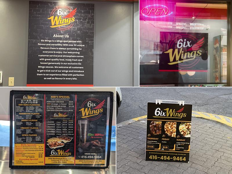 6ix Wings Menu