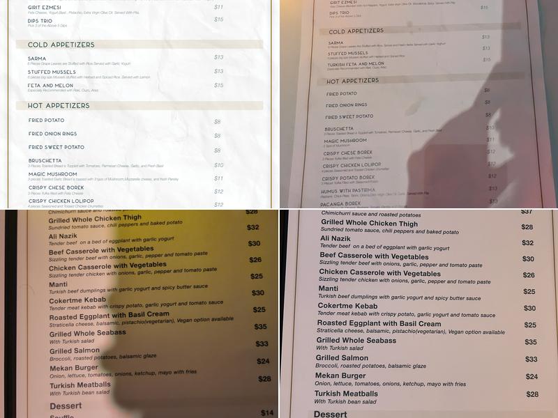 Mekan Toronto Menu