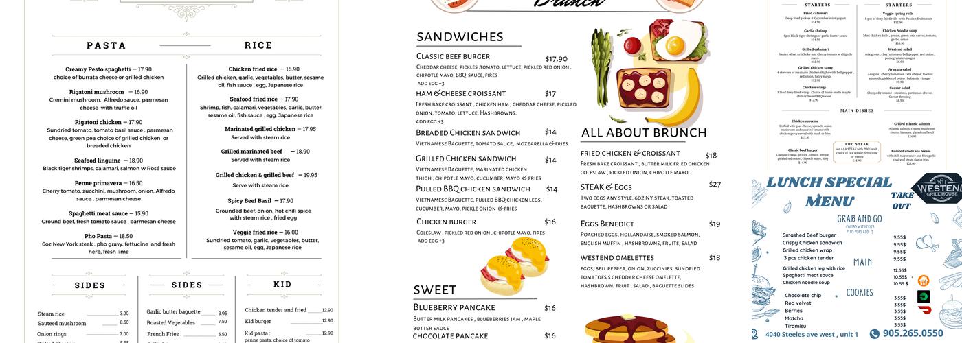 Westend Grill House Menu