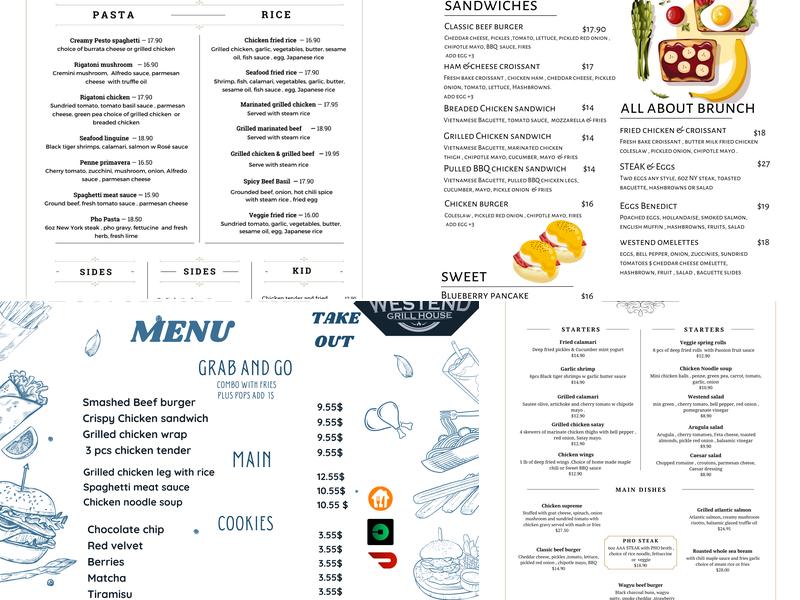 Westend Grill House Menu