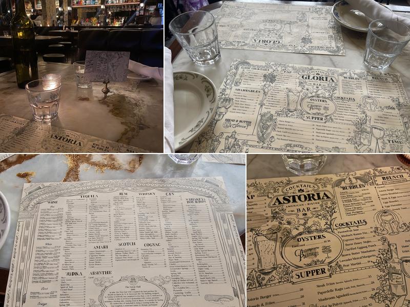 Astoria In The Great Hall Menu