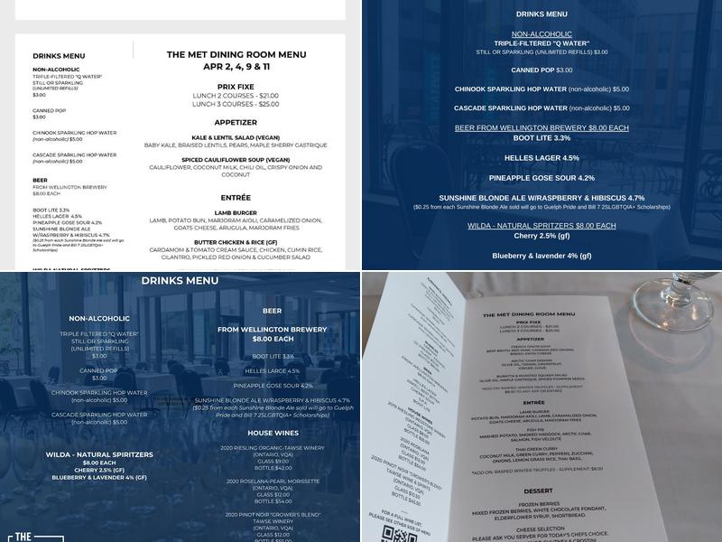 The Met Dining Room Menu