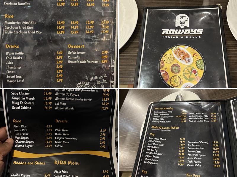 ROWDYS Indian & Hakka Menu
