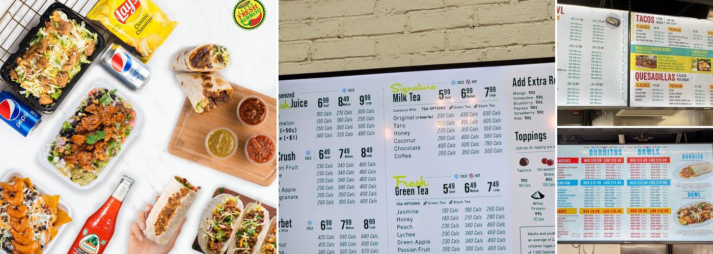 Fresh Burrito Menu