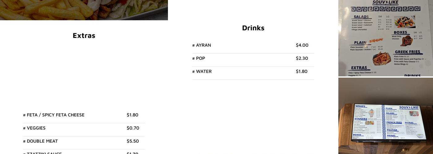 Souv Like on Roncesvalles Menu