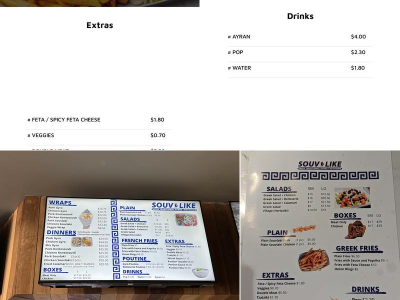 Souv Like on Roncesvalles Menu