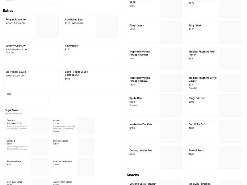 Ghana Chops Scarborough Menu