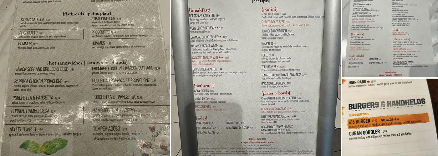 Obispo Menu