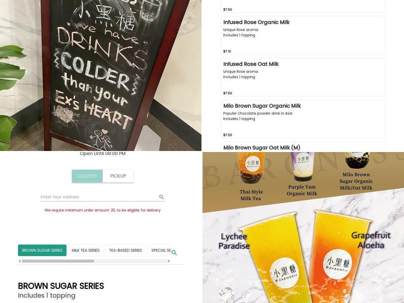 Baroness Bubble Tea Denman Menu