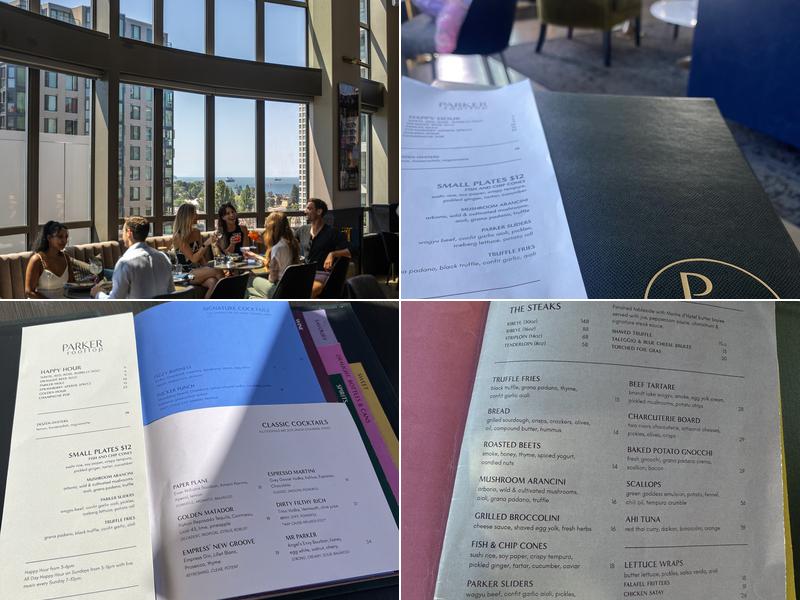 Parker Rooftop Menu