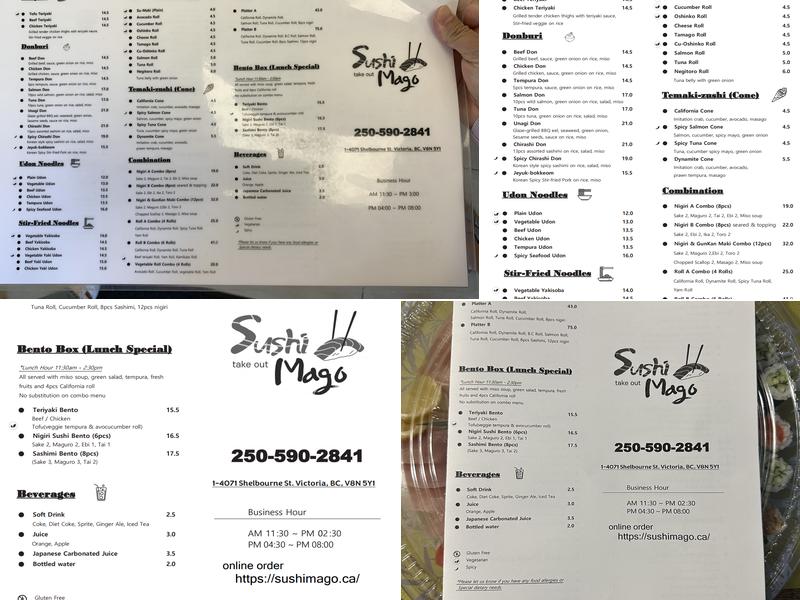 Sushi Mago Menu