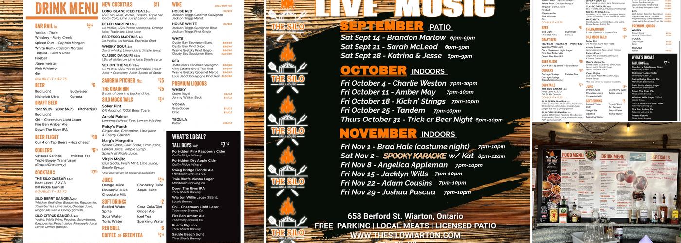 The Silo Wiarton Menu
