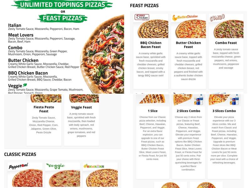 Freshslice Pizza Menu