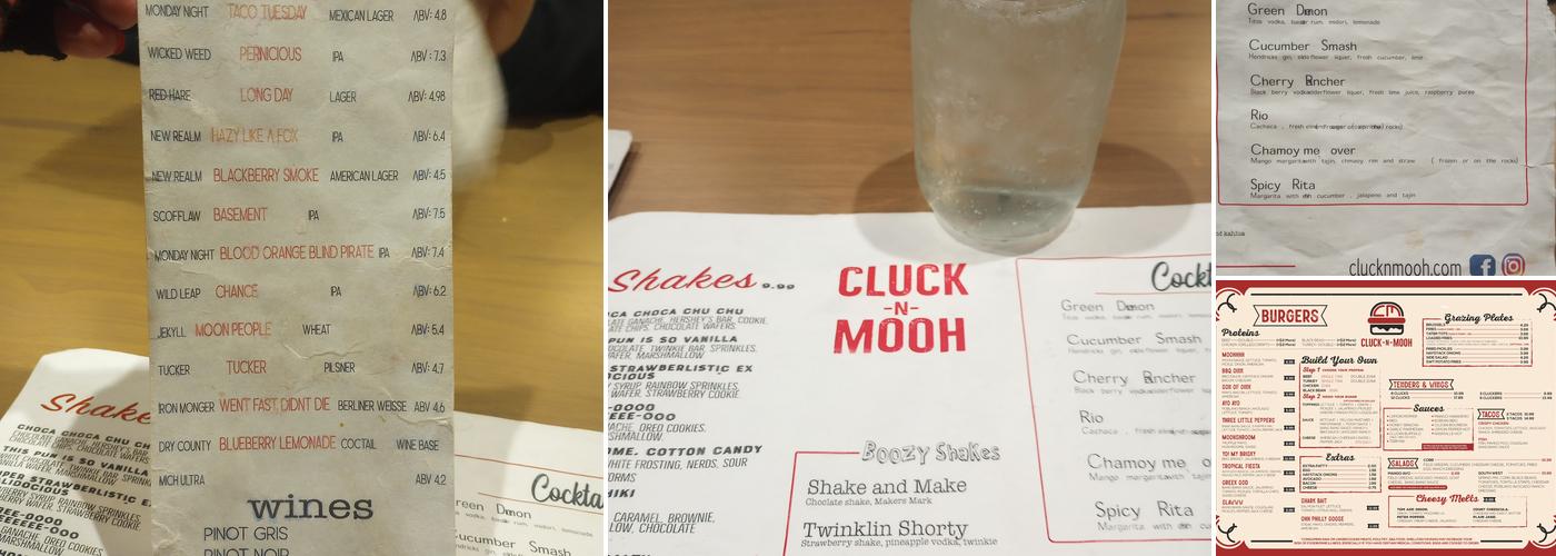 Cluck N Mooh Menu