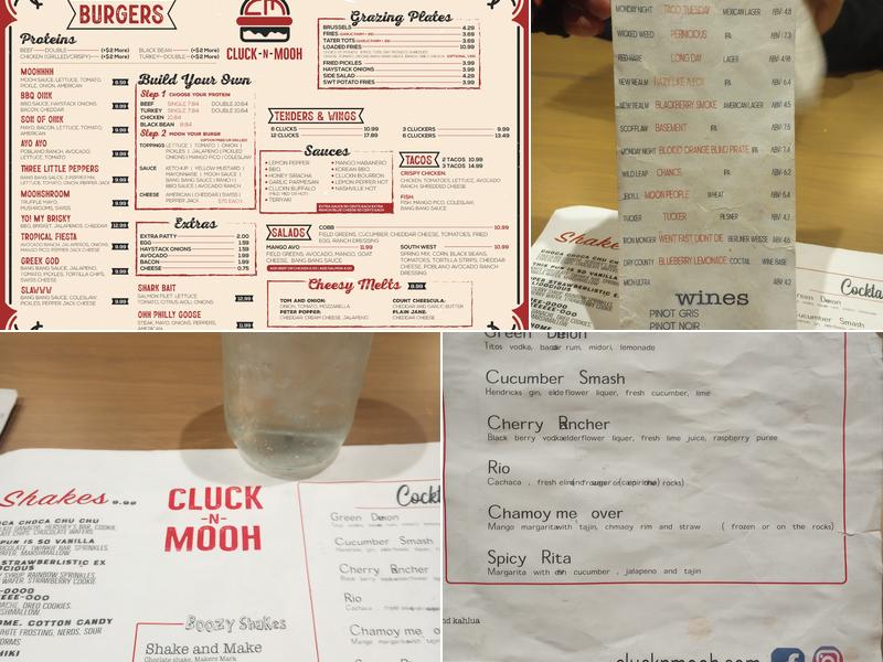 Cluck N Mooh Menu