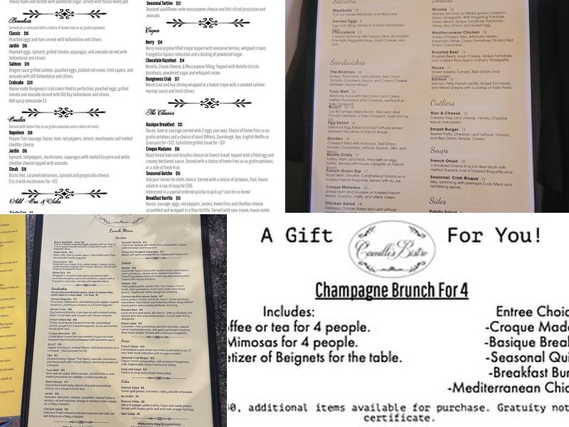 Camille's Bistro Menu